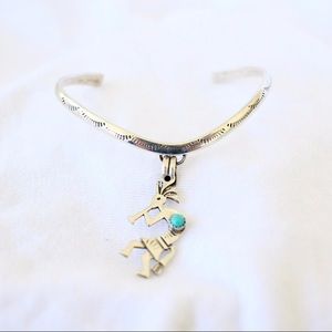 Vintage Native American Sterling Kokopelli Cuff